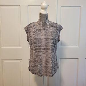 Elle short sleeve tee black and white stripes